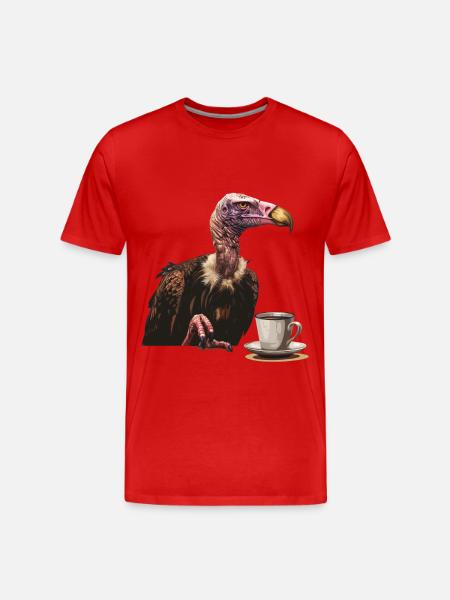 Vulture Kaffee - Männer Premium Bio T-Shirt - Rot
