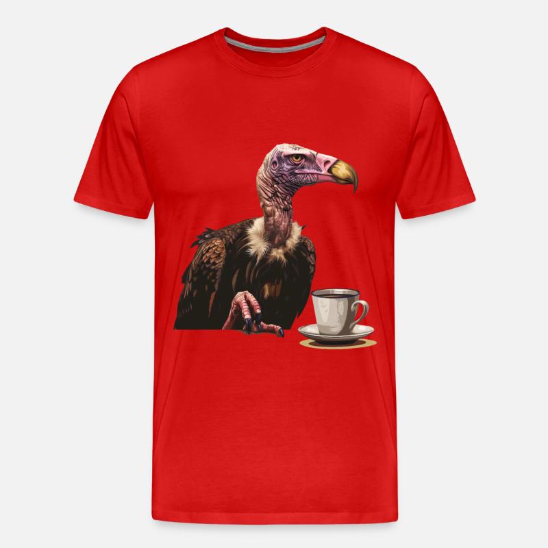 Vulture Kaffee - Männer Premium Bio T-Shirt - Rot