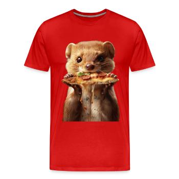 Wiesel - Männer Premium Bio T-Shirt - Rot - Vorne - Damien (186cm)