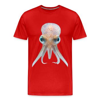 Tintenfisch - Männer Premium Bio T-Shirt - Rot - Vorne - Damien (186cm)
