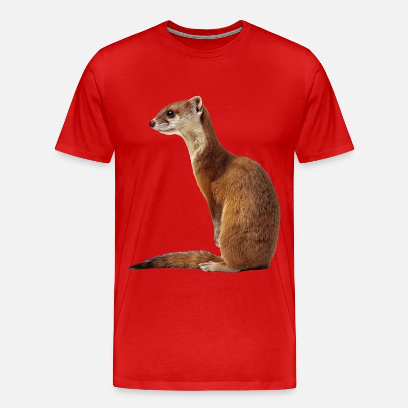 Hermelin - Männer Premium Bio T-Shirt - Rot