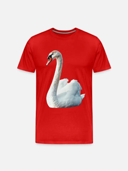 Schwan - Männer Premium Bio T-Shirt - Rot
