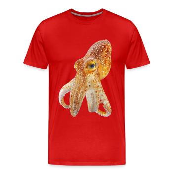 Tintenfisch - Männer Premium Bio T-Shirt - Rot - Vorne - Damien (186cm)