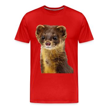 Wiesel - Männer Premium Bio T-Shirt - Rot - Vorne - Damien (186cm)