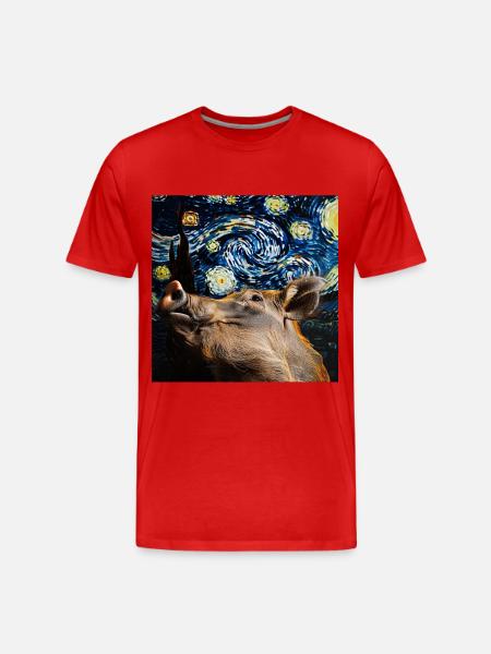 Warzenschwein - Männer Premium Bio T-Shirt - Rot