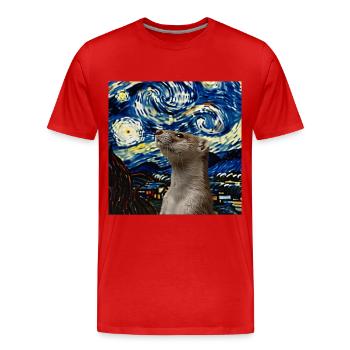 Wiesel - Männer Premium Bio T-Shirt - Rot - Vorne - Damien (186cm)