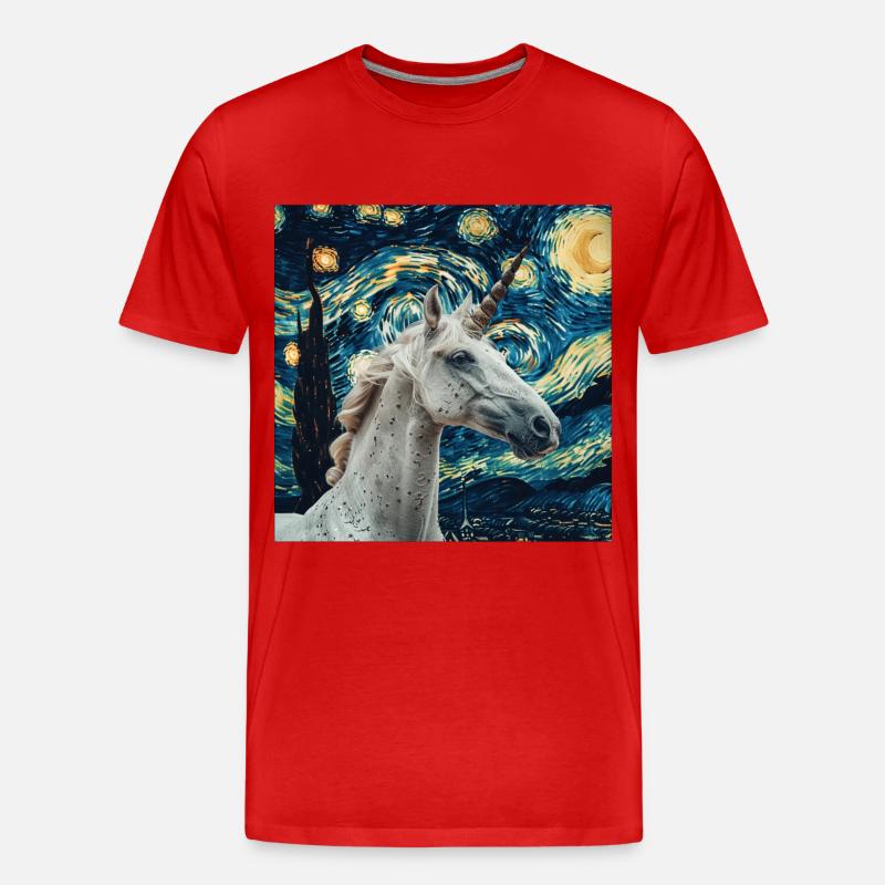 Einhorn - Männer Premium Bio T-Shirt - Rot