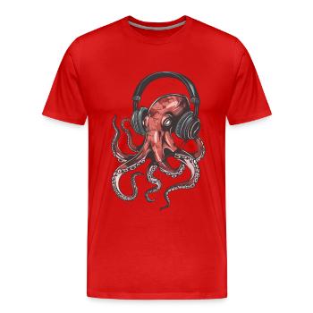 Tintenfisch - Männer Premium Bio T-Shirt - Rot - Vorne - Damien (186cm)