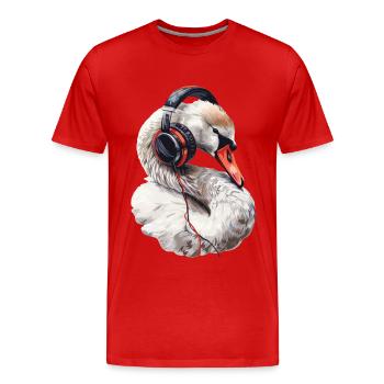 Schwan - Männer Premium Bio T-Shirt - Rot - Vorne - Damien (186cm)
