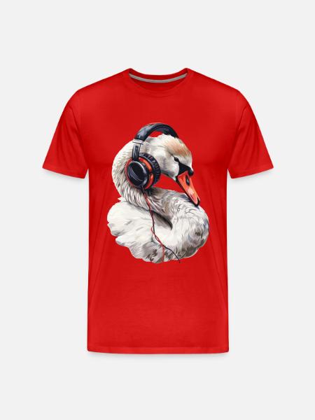 Schwan - Männer Premium Bio T-Shirt - Rot