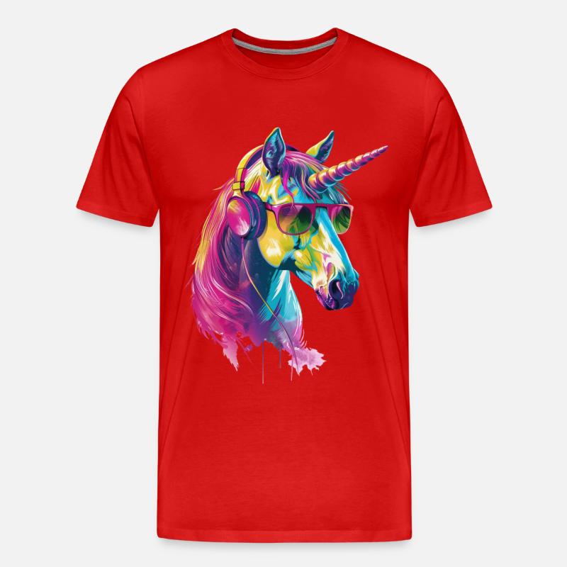Einhorn - Männer Premium Bio T-Shirt - Rot