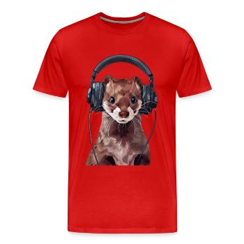 Wiesel - Männer Premium Bio T-Shirt - Rot - Vorne - Damien (186cm)
