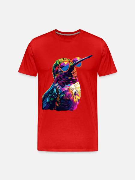 Kolibri - Männer Premium Bio T-Shirt - Rot