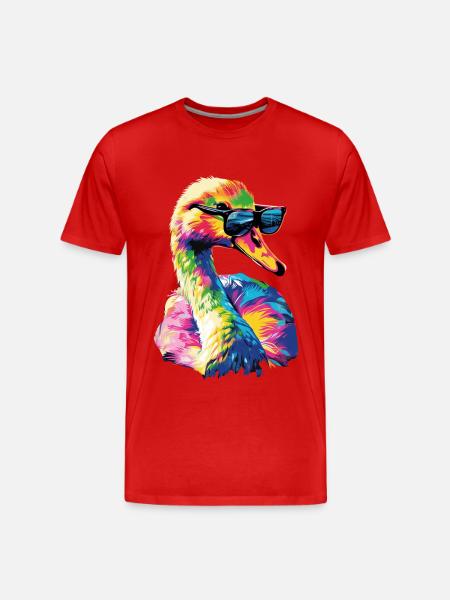 Schwan - Männer Premium Bio T-Shirt - Rot