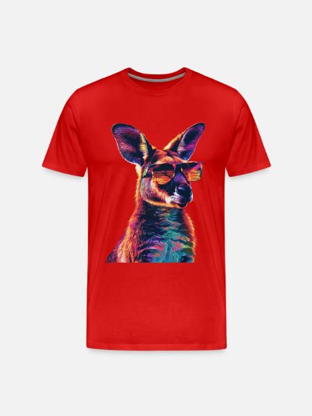 Wallaby - Männer Premium Bio T-Shirt - Rot