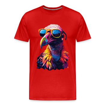 Geier - Männer Premium Bio T-Shirt - Rot - Vorne - Damien (186cm)