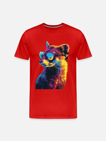 Hermelin - Männer Premium Bio T-Shirt - Rot