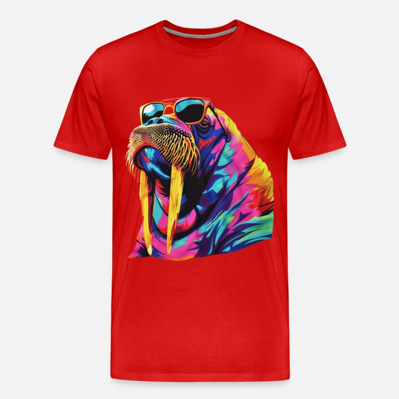 Walross - Männer Premium Bio T-Shirt - Rot