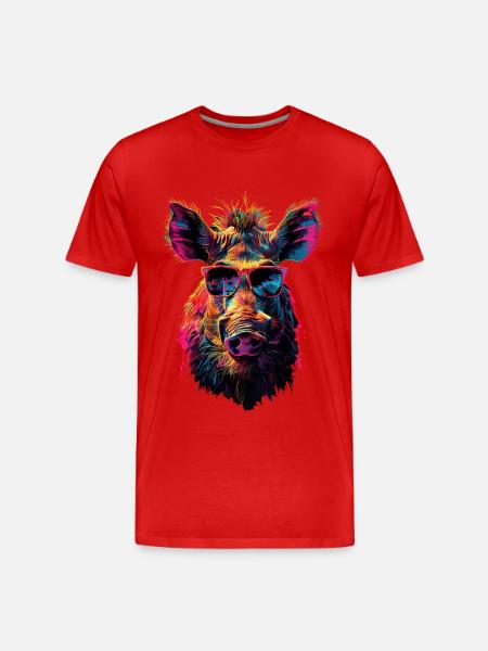Warzenschwein - Männer Premium Bio T-Shirt - Rot