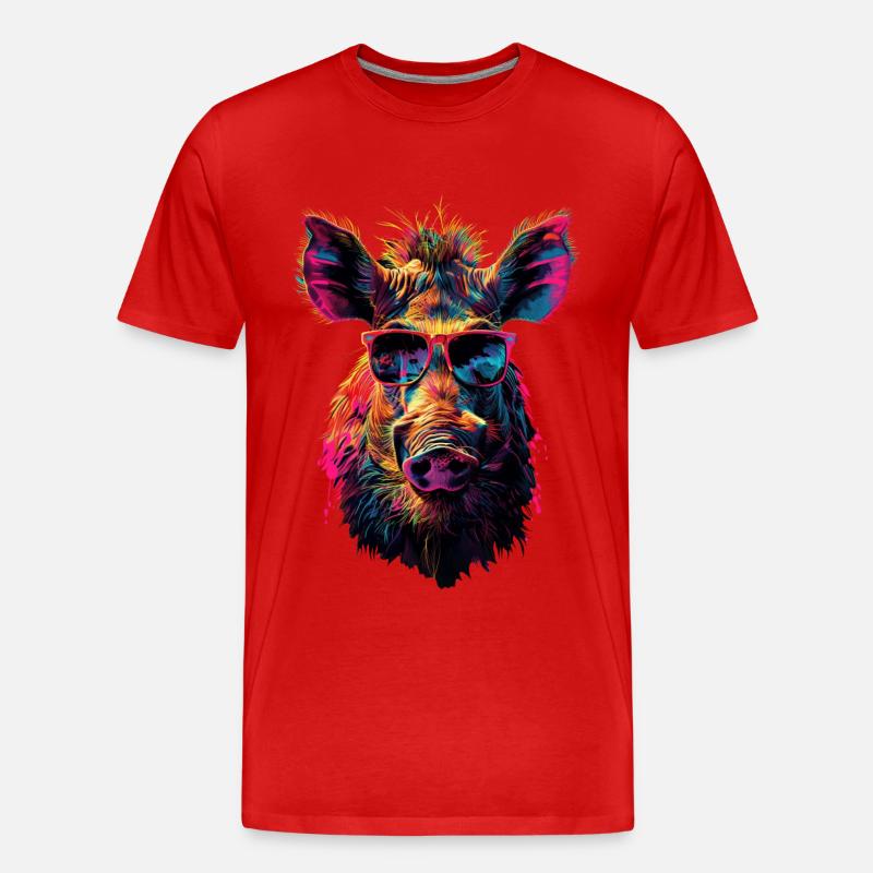 Warzenschwein - Männer Premium Bio T-Shirt - Rot