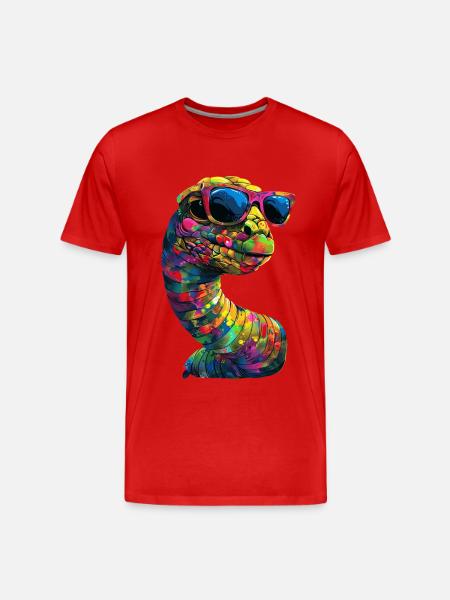 Wurm - Männer Premium Bio T-Shirt - Rot