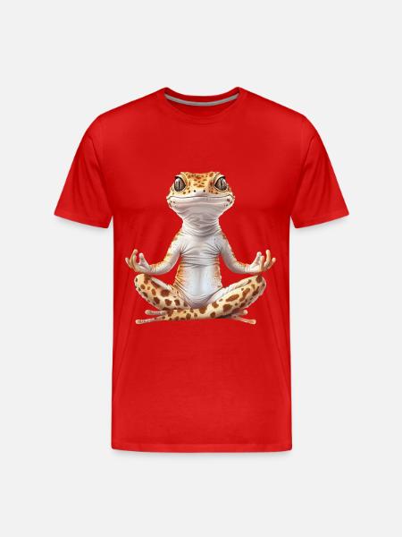 Leopardgecko - Männer Premium Bio T-Shirt - Rot