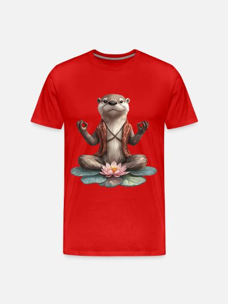 Otter - Männer Premium Bio T-Shirt - Rot