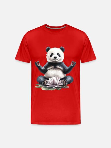 Panda - Männer Premium Bio T-Shirt - Rot