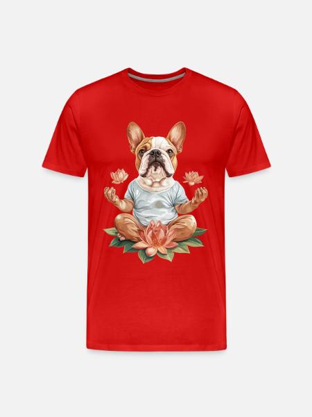 Bulldogge - Männer Premium Bio T-Shirt - Rot