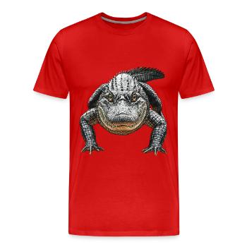 Alligator - Männer Premium Bio T-Shirt - Rot - Vorne - Damien (186cm)