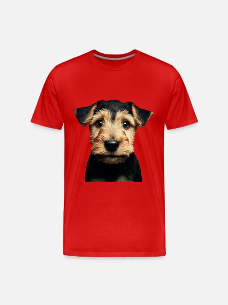 Airedale Terrier - Männer Premium Bio T-Shirt - Rot