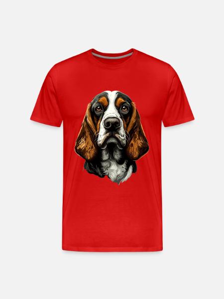 Basset - Männer Premium Bio T-Shirt - Rot