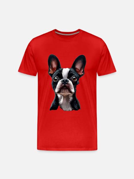 Boston Terrier - Männer Premium Bio T-Shirt - Rot