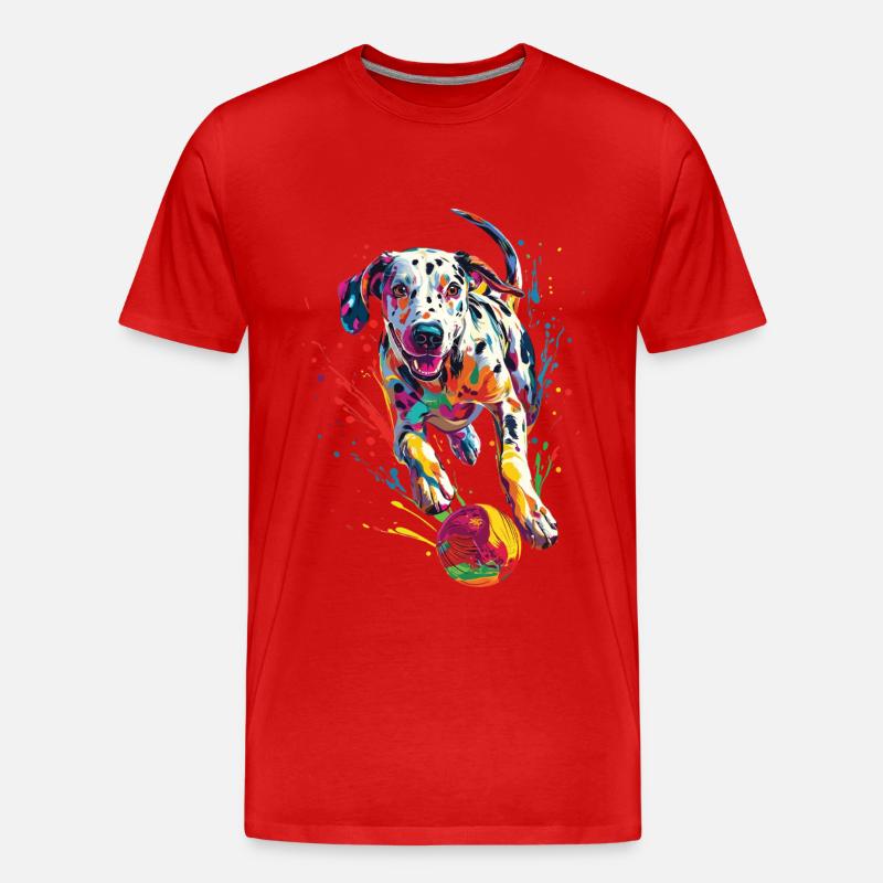 Dalmatiner - Männer Premium Bio T-Shirt - Rot