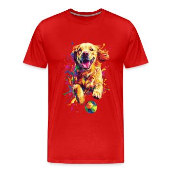 Golden Retriever - Männer Premium Bio T-Shirt - Rot - Vorne - Damien (186cm)