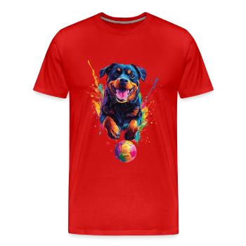 Rottweiler - Männer Premium Bio T-Shirt - Rot - Vorne - Damien (186cm)