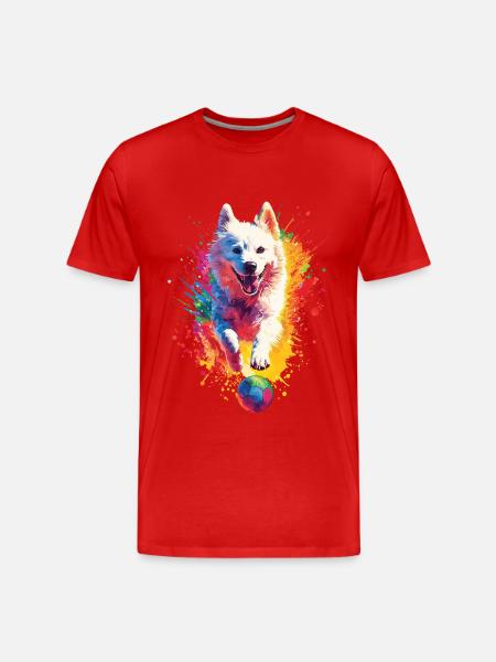 Samojede - Männer Premium Bio T-Shirt - Rot
