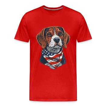 Beagle - Männer Premium Bio T-Shirt - Rot - Vorne - Damien (186cm)