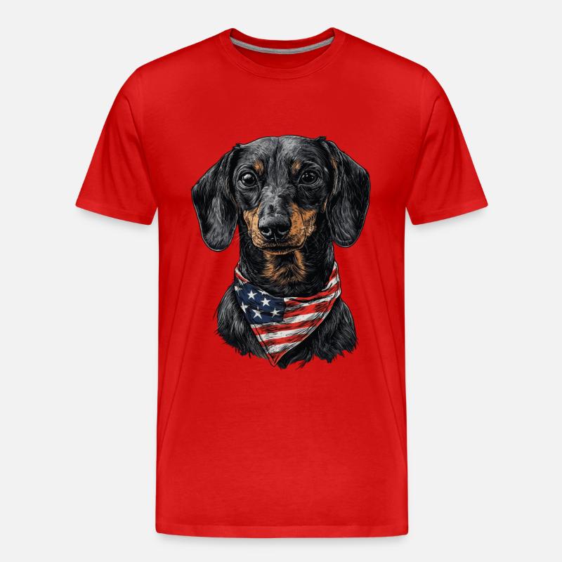 Dackel - Männer Premium Bio T-Shirt - Rot