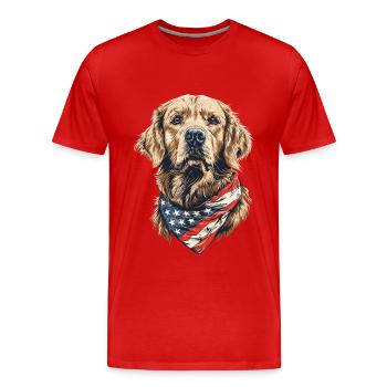 Golden Retriever - Männer Premium Bio T-Shirt - Rot - Vorne - Damien (186cm)