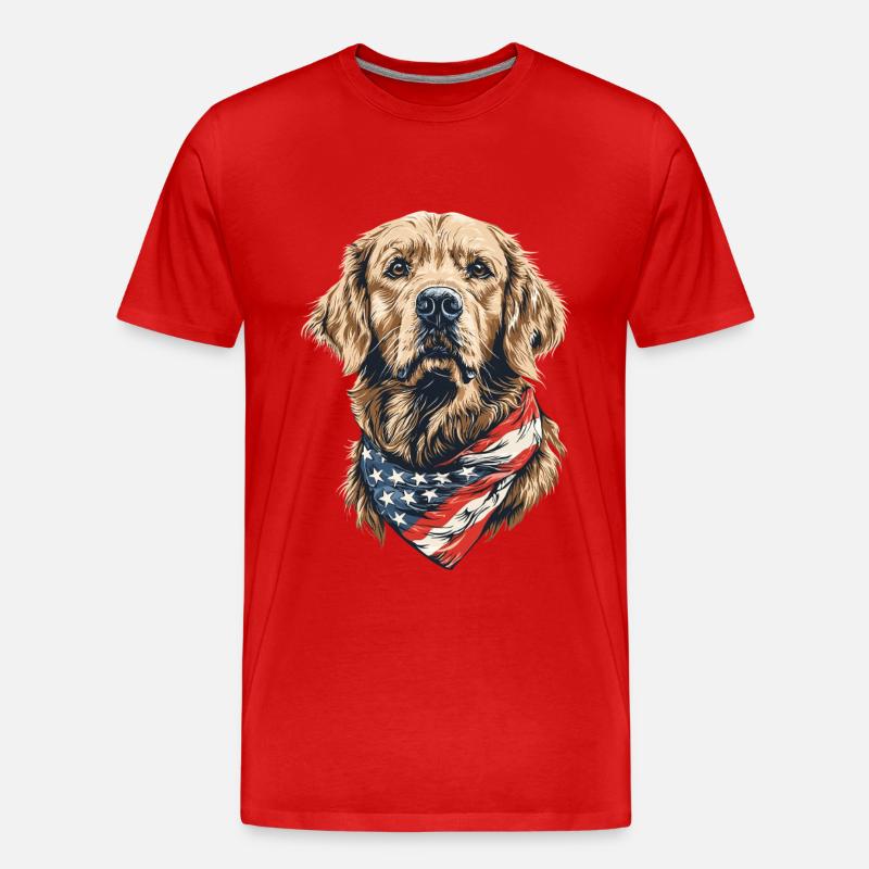 Golden Retriever - Männer Premium Bio T-Shirt - Rot