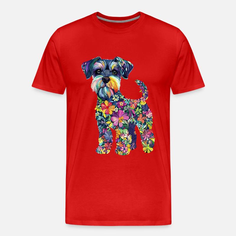 Zwergschnauzer - Männer Premium Bio T-Shirt - Rot