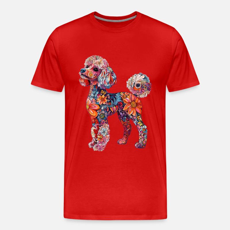 Pudel - Männer Premium Bio T-Shirt - Rot