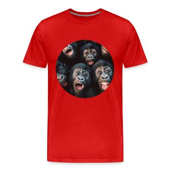 Gorilla - Männer Premium Bio T-Shirt - Rot - Vorne - Damien (186cm)