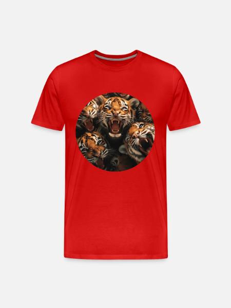 Tiger - Männer Premium Bio T-Shirt - Rot