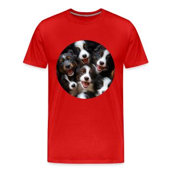 Border Collie - Männer Premium Bio T-Shirt - Rot - Vorne - Damien (186cm)