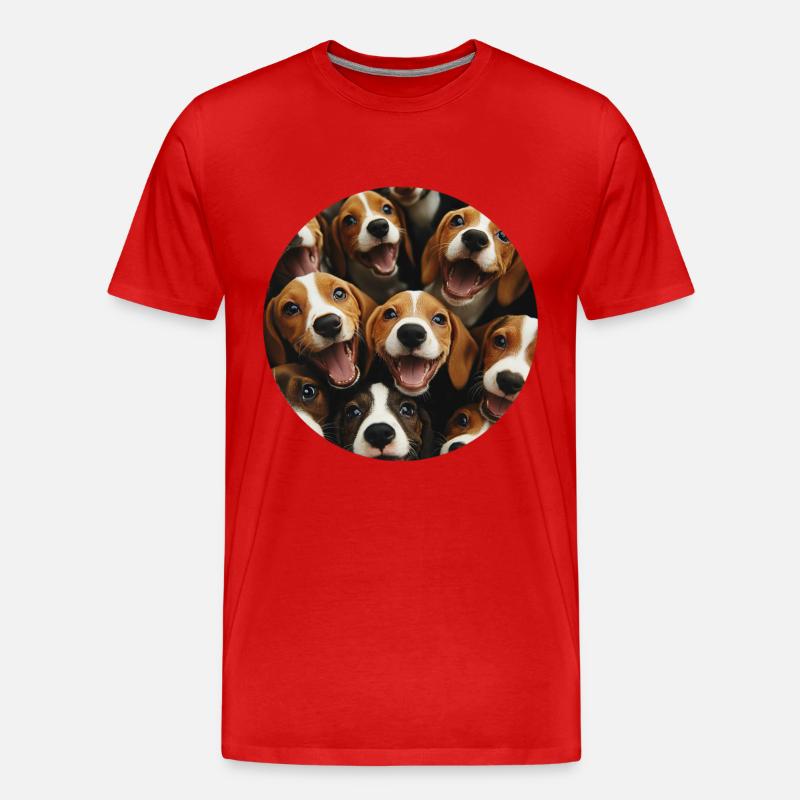 Beagle - Männer Premium Bio T-Shirt - Rot