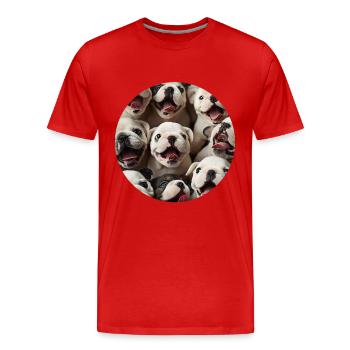 Bulldogge - Männer Premium Bio T-Shirt - Rot - Vorne - Damien (186cm)