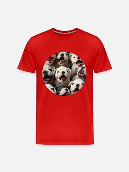 Bulldogge - Männer Premium Bio T-Shirt - Rot