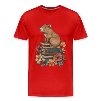 Wasserschwein - Männer Premium Bio T-Shirt - Rot - Vorne - Damien (186cm)